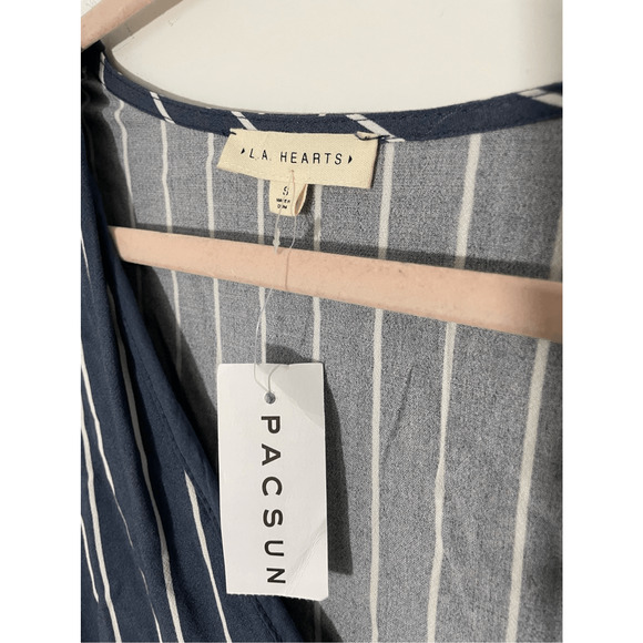 NWT Pacsun LA Hearts Long Sleeve Crop Top Small Sailor Nautical Stripe Kidcore - Picture 4 of 6